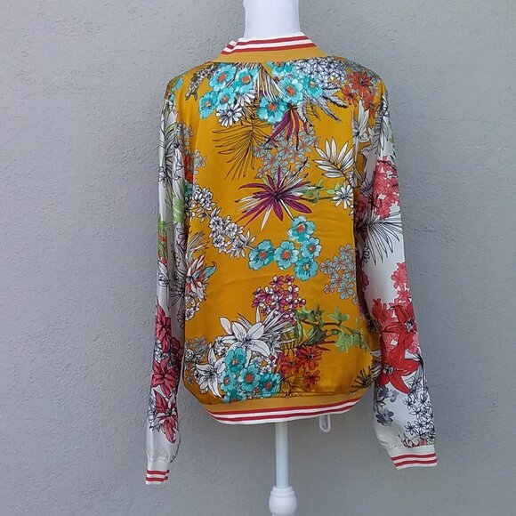 Grifflin Paris Women's Jacket Bomber Printed Old Gold Large - Picture 5 of 7